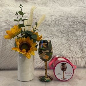 Lolita Love My Wine (Enesco Designs By) “Camo” Wine Glass